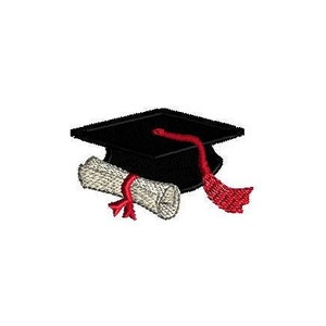 Mini casquette de remise des diplômes et motif de broderie Machine diplôme-3 tailles-téléchargement instantané