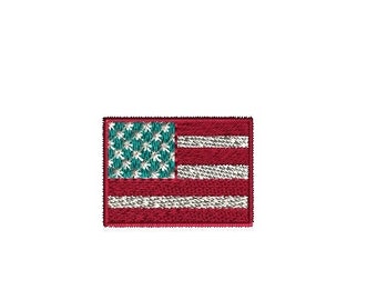 Mini American Flag Machine Embroidery Design-INSTANT DOWNLOAD