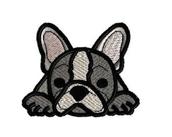 Französische Bulldogge Maschinenstickerei