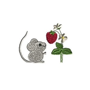 Mini Mouse and Strawberry Machine Embroidery Design-INSTANT DOWNLOAD