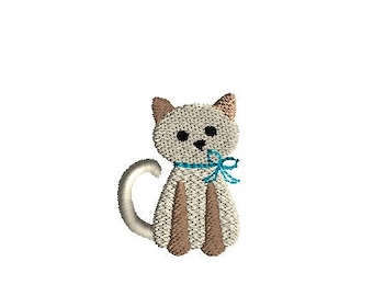 Mini Cat Machine Embroidery Design-INSTANT DOWNLOAD-3 sizes