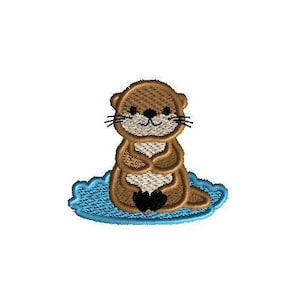 Diseño de bordado a máquina de nutria mini - DESCARGA INSTANTÁNEA - 3 tamaños