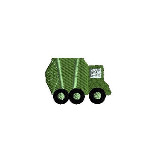 Mini Garbage Truck Machine Embroidery Design-INSTANT DOWNLOAD-3 sizes