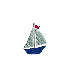 Mini Sailboat 2 Machine Embroidery Design-INSTANT DOWNLOAD