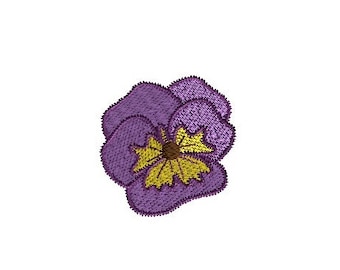 Flower violet digital embroidery pattern Viola tricolor Garden pansy design Pansy machine embroidery design