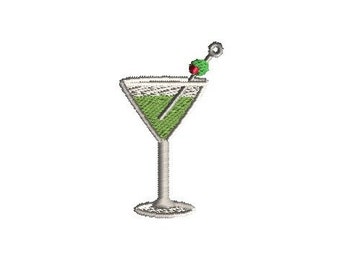 Mini Martini Machine Embroidery Design-INSTANT DOWNLOAD