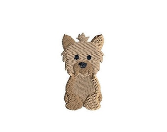 Mini Yorkie Dog Machine Embroidery Design-INSTANT DOWNLOAD