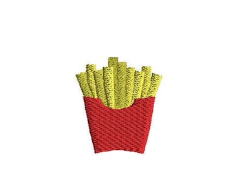Mini French Fries Machine Embroidery Design-INSTANT DOWNLOAD-3 sizes