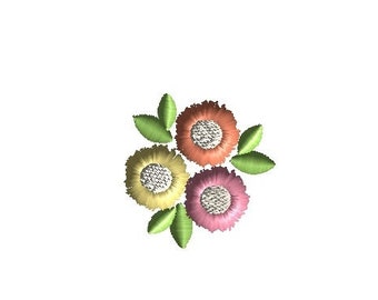 Mini Flower Trio Machine Embroidery Design-INSTANT DOWNLOAD