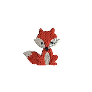 Mini Fox 2 Machine Embroidery Design-3 sizes-INSTANT DOWNLOAD