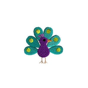 Mini Peacock Machine Embroidery Design-INSTANT DOWNLOAD