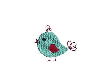 Mini Bird 2 Machine Embroidery Design-INSTANT DOWNLOAD-3 sizes