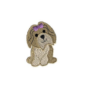 Mini Shih Tzu Machine Embroidery Design-INSTANT DOWNLOAD-3 sizes