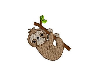 Mini Sloth Machine Embroidery Design-INSTANT DOWNLOAD-3 sizes