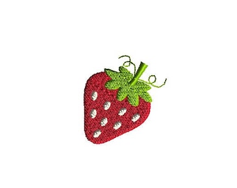 Mini Strawberry with Seeds Machine Embroidery Design-INSTANT DOWNLOAD-3 sizes