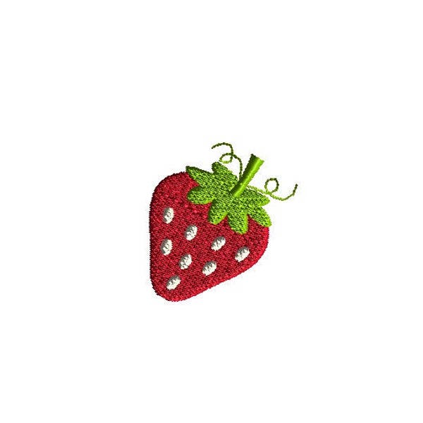 Mini Strawberry with Seeds Machine Embroidery Design-INSTANT DOWNLOAD-3 sizes