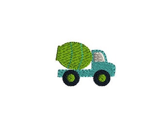 Mini Cement Truck Machine Embroidery Design-INSTANT DOWNLOAD