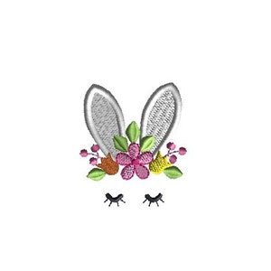 Mini Easter Bunny Crown Machine Embroidery Design-INSTANT DOWNLOAD