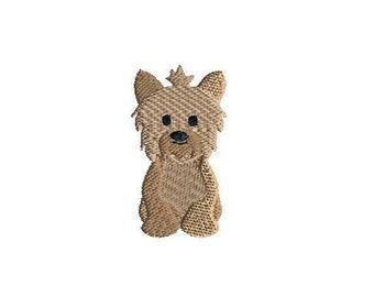Diseño de bordado a máquina de perro Mini Yorkie - DESCARGA INSTANTÁNEA