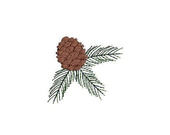 Mini Pine Cone Machine Embroidery Design-INSTANT DOWNLOAD
