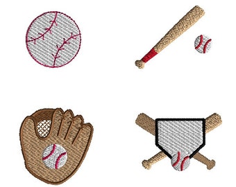 Mini Baseball Machine Embroidery Design Set-INSTANT DOWNLOAD