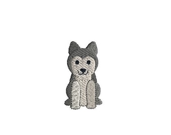 Mini Husky Dog Machine Embroidery Design-INSTANT DOWNLOAD