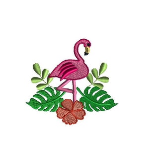 Flamingo Tropical Machine Embroidery Design-INSTANT DOWNLOAD