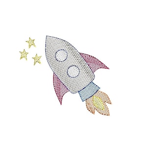 Rocket Quick Stitch Machine Embroidery Design-INSTANT DOWNLOAD