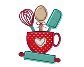 Bake Off Applique Machine Embroidery Design-INSTANT DOWNLOAD-4 sizes