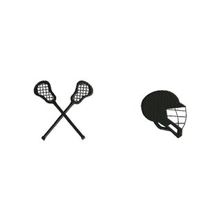 Mini Lacrosse Helmet and Stitcks Machine Embroidery Designs-INSTANT DOWNLOAD