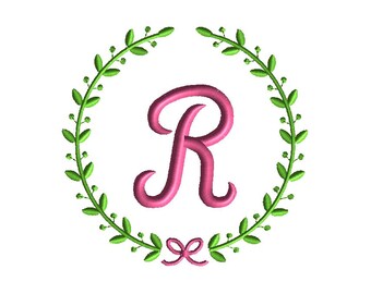 Laurel Font Frame Embroidery Design for Machine Embroidery-INSTANT DOWNLOAD