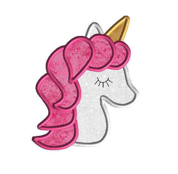 Download Items similar to Unicorn Head Applique Design for Machine ...