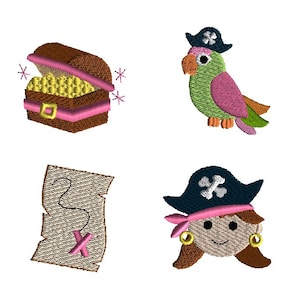 Mini Pirate Girl Machine Broderie Design Set-TÉLÉCHARGEMENT INSTANTANÉ
