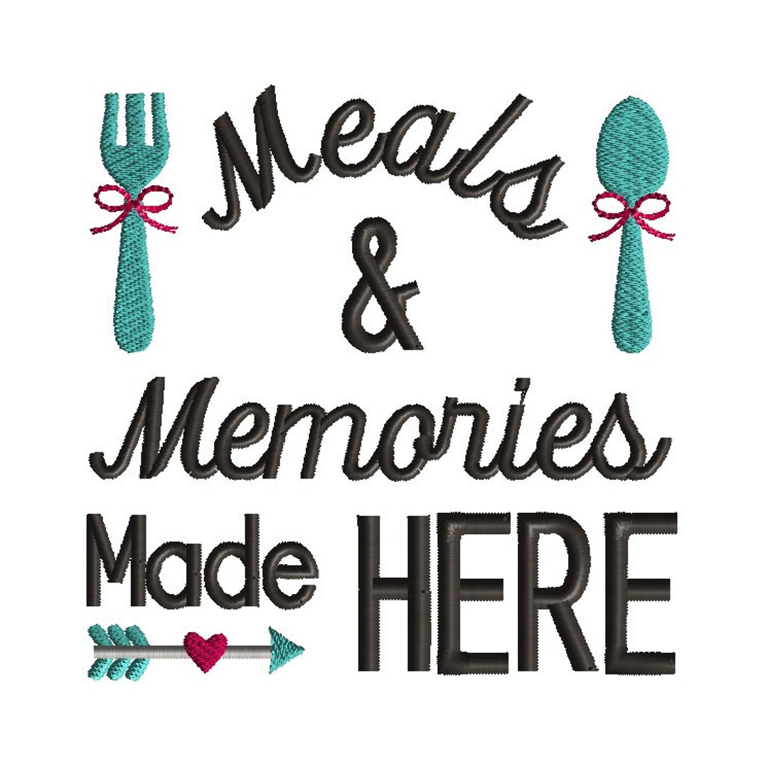 Meals and Memories Embroidery Design for Machine Embroideryinstant