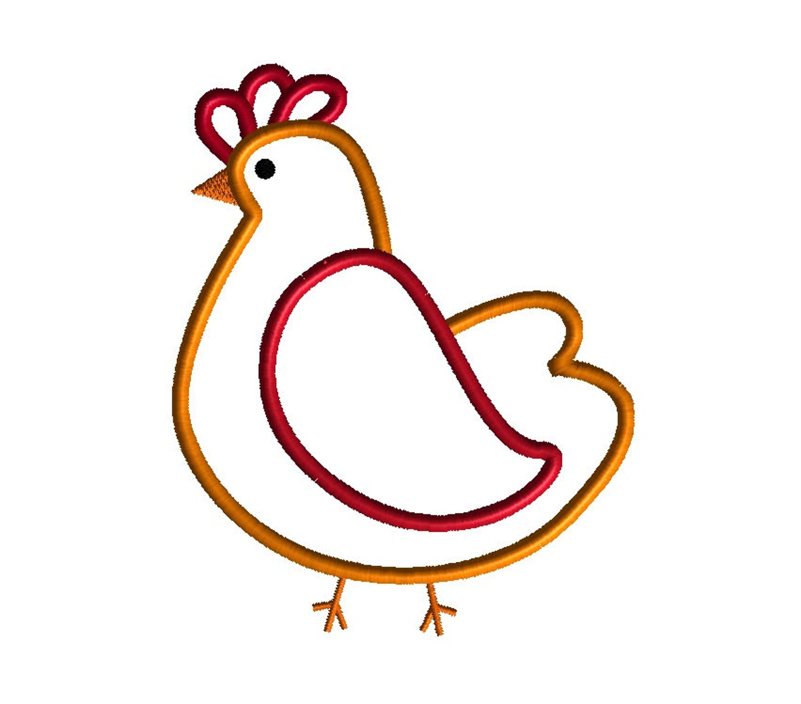 Chicken Applique Machine Embroidery Designinstant DOWNLOAD Etsy
