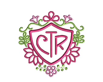 CTR Floral Applique Machine Embroidery Design-INSTANT DOWNLOAD-3 sizes