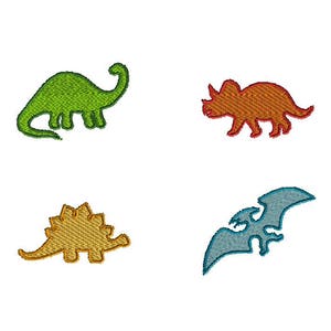 Mini Dinosaur Silhouette Machine Embroidery Design Set-INSTANT DOWNLOAD