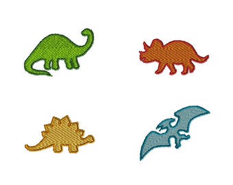 Mini Dinosaur Silhouette Machine Embroidery Design Set-INSTANT DOWNLOAD