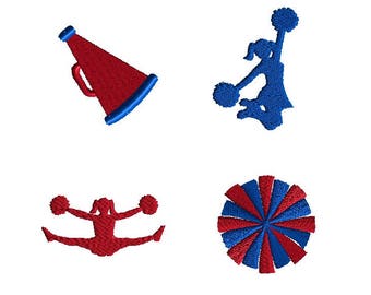 Mini Cheerleader Machine Embroidery Design Set-INSTANT DOWNLOAD