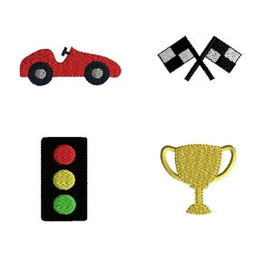 Mini Race Car Machine Embroidery Design Set-INSTANT DOWNLOAD