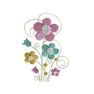 Spring Stems Machine Embroidery Design-INSTANT DOWNLOAD