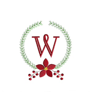 Winter Fir Monogram Frame Machine Embroidery Design-INSTANT DOWNLOAD