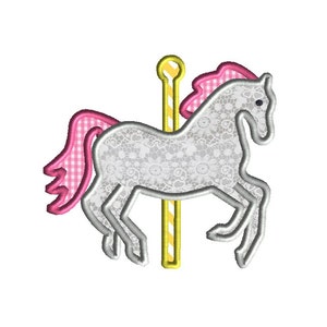 Carousel Horse Applique Machine Embroidery Design-INSTANT DOWNLOAD