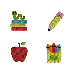 Mini School Machine Embroidery Design Set-INSTANT DOWNLOAD