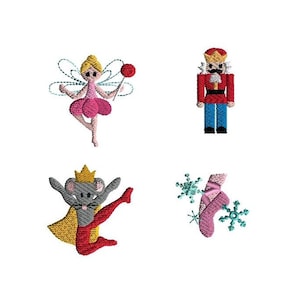 Mini Nutcracker Ballet Machine Embroidery Design Set-INSTANT DOWNLOAD