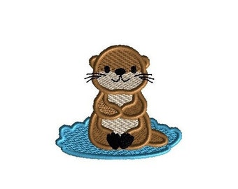 Mini Otter Machine Embroidery Design-INSTANT DOWNLOAD-3 sizes