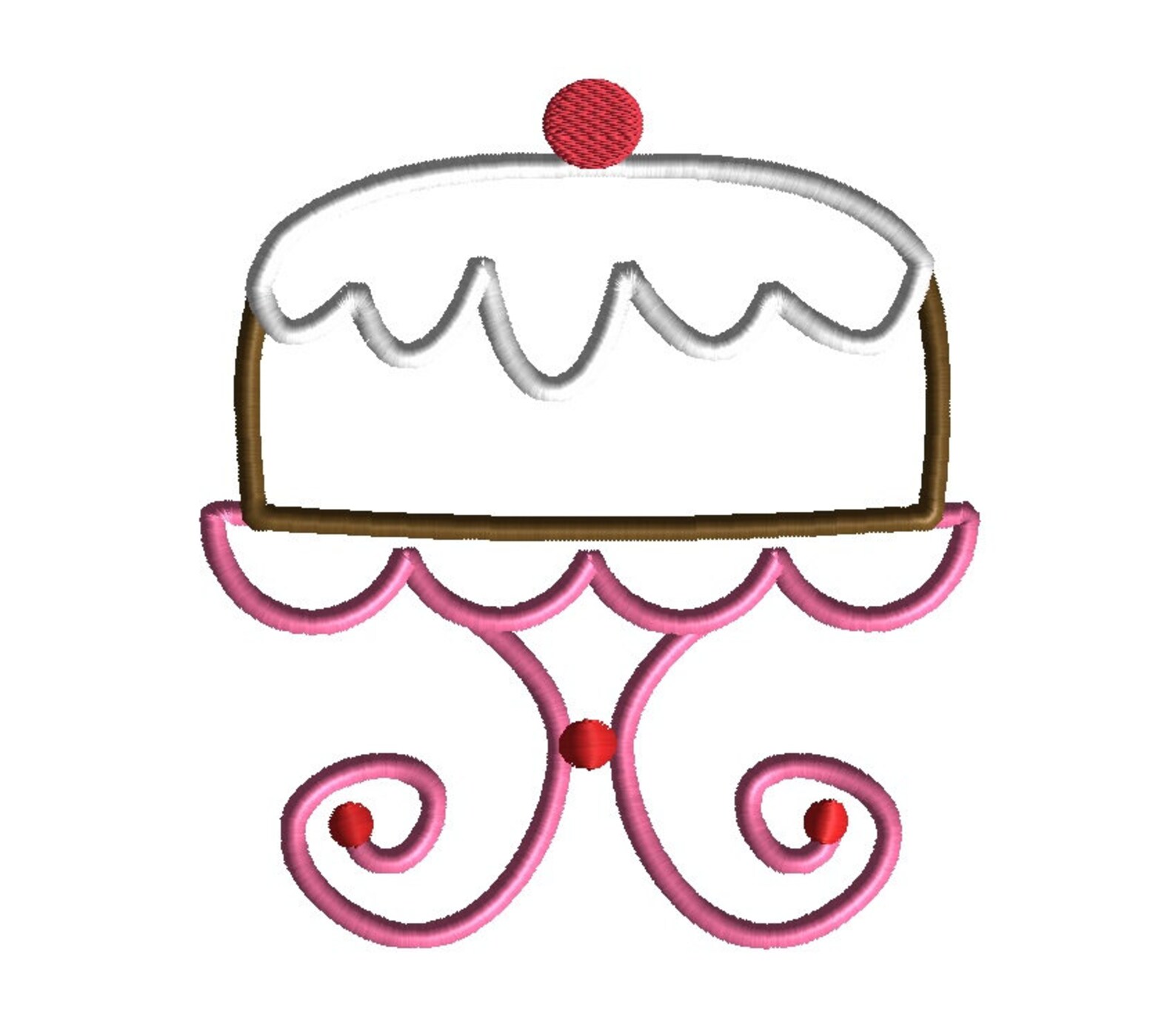 Cake Applique Machine Embroidery Designinstant DOWNLOAD Etsy