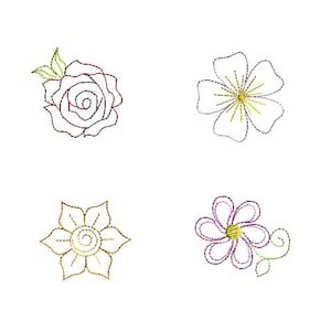 Mini Flower Stitch Machine Embroidery Design Set-INSTANT DOWNLOAD