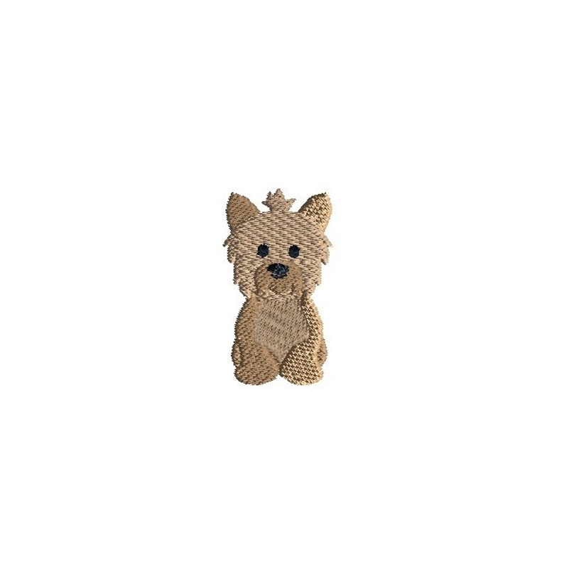 Mini Yorkie Dog Machine Embroidery Design-INSTANT DOWNLOAD image 1