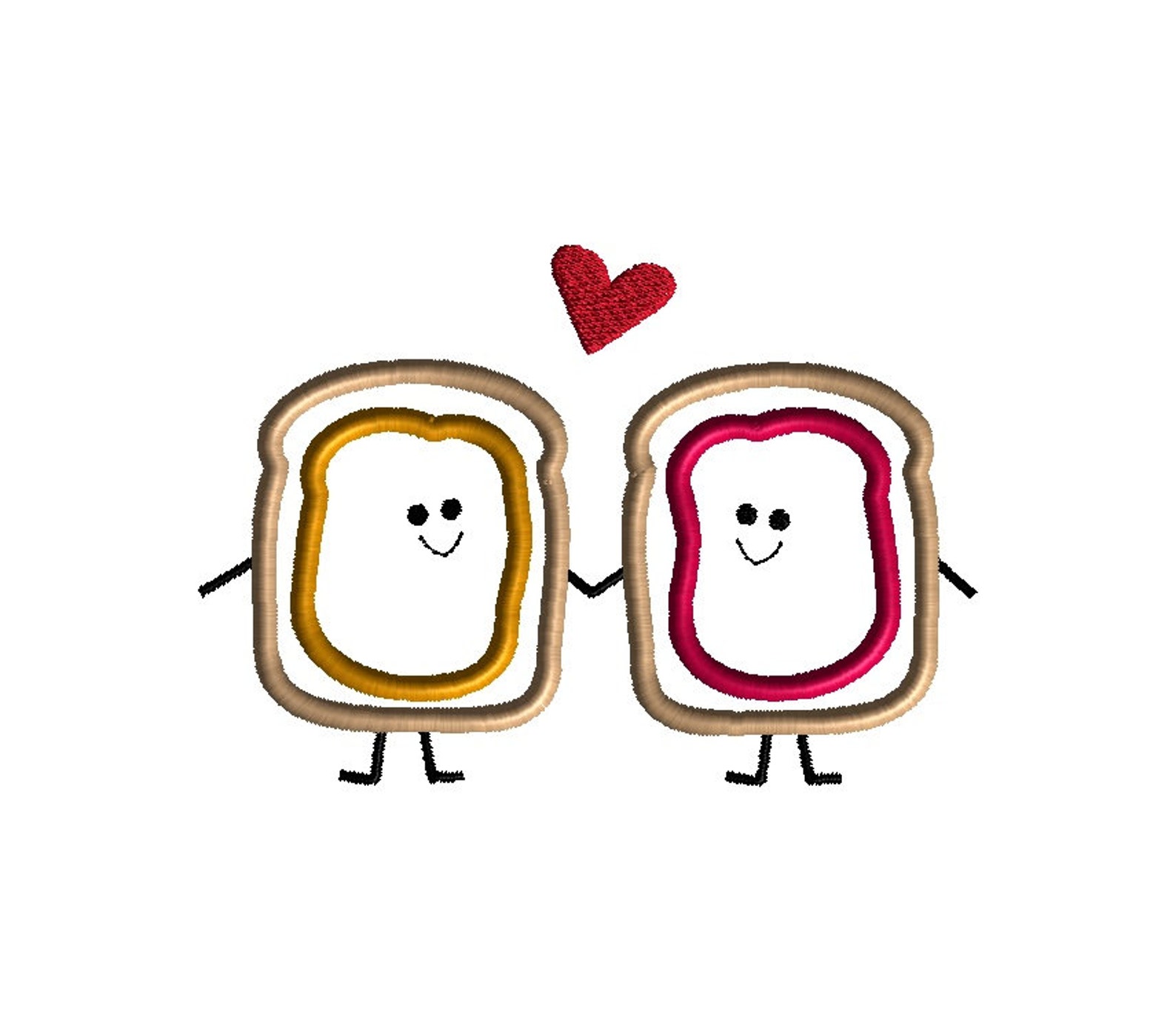 Peanut Butter and Jelly Love Applique Machine Embroidery Etsy